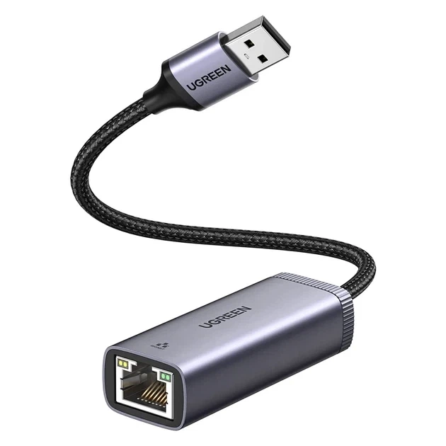 USB 3.0 Ethernet адаптер Gigabit 1000 Мбит/с AX88179, USB to RJ45 сетевая клетка для ноутбука и ПК Ugreen - Фото 1 USB 3.0 Ethernet адаптер Gigabit 1000 Мбит/с AX88179, USB to RJ45 сетевая клетка для ноутбука и ПК Ugreen - изображение 1