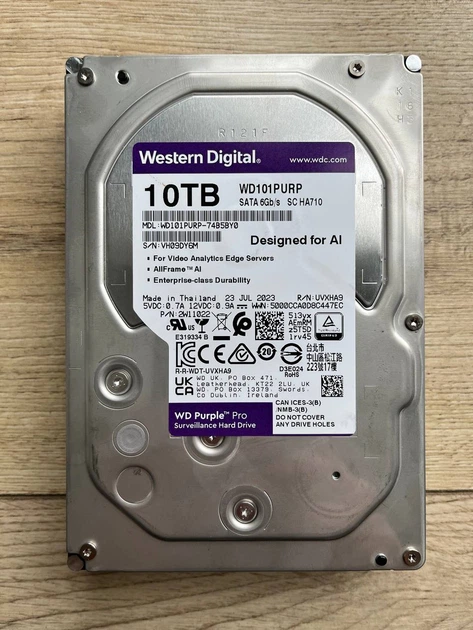 Жесткий Диск Western Digital Purple Pro 10TB SATA III (WD101PURP) Б/У - Фото 1 Жесткий Диск Western Digital Purple Pro 10TB SATA III (WD101PURP) Б/У - изображение 1