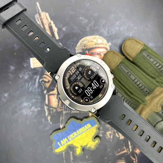 Наручний розумний годинник Modfit Sniper Black-Silver контрастний - изображение 10