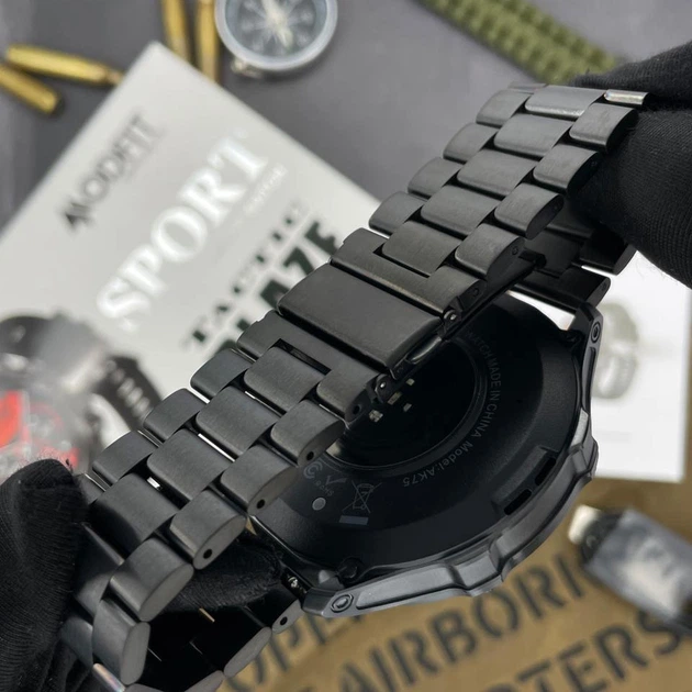 Наручний розумний годинник Modfit Tactic Blaze Black Steel тактичний - изображение 5