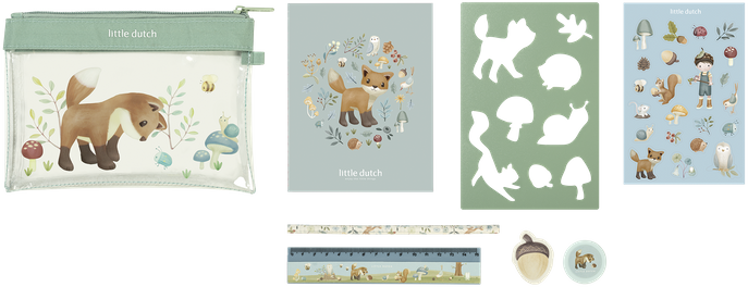 Zestaw artykułów papierniczych Little Dutch Forest Friends 126077 (8714274126077) - obraz 2