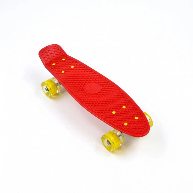 Скейт пенні борд Best Board 55 см зі світними PU колесами 6 см, ABEC-7, до 70 кг Червоний - зображення 4