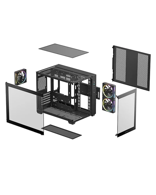 Корпус Deepcool CG330 3F чорний Без БЖ ITX/Micro-ATX/Micro-ATX(Rear connector),1+1x3.5",2+2х2.5" (CG330 3F) - зображення 5