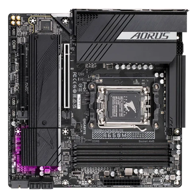 Материнская плата GIGABYTE B650M AORUS ELITE (sAM5, AMD B650, PCI-Ex16) (B650M AORUS ELITE) - Фото 4 Материнская плата GIGABYTE B650M AORUS ELITE (sAM5, AMD B650, PCI-Ex16) (B650M AORUS ELITE) - изображение 4