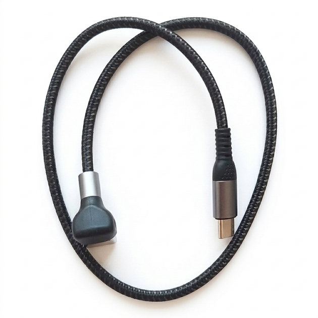 Дата-кабель переходник угловой USB - Type-C M/M Fast Charge 6A Тканевая оплетка, 0.5м (48790) - изображение 2