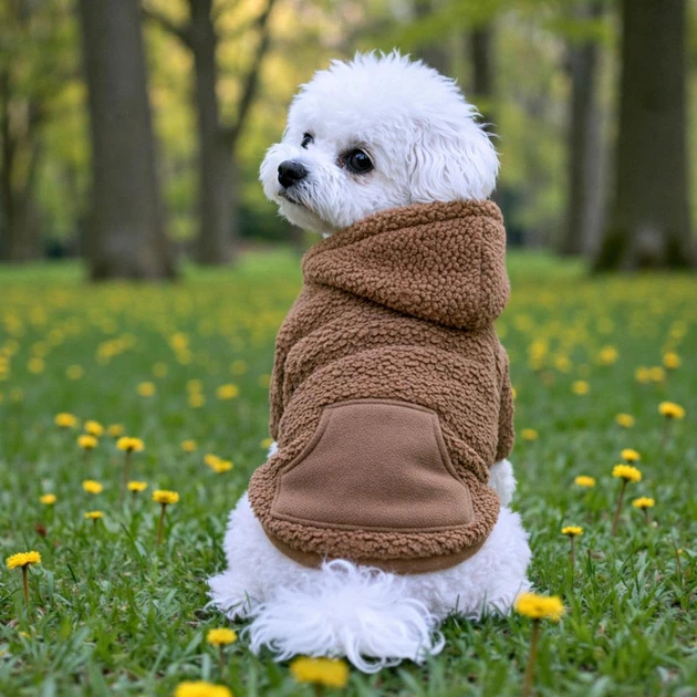 Толстовка-худи для собак мягкая флисовая коричневая Pet & Co XS (1123) - Фото 4 Толстовка-худи для собак мягкая флисовая коричневая Pet & Co XS (1123) - изображение 4