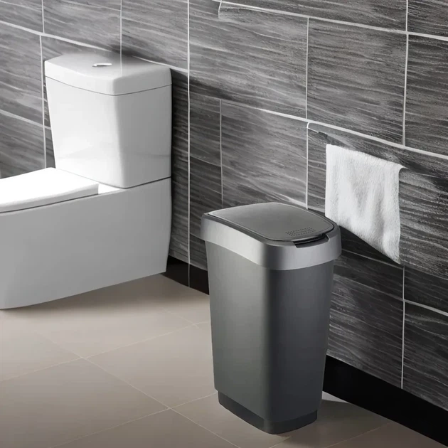 Контейнер для мусора Rotho Twist 50 л (17545) Черный - изображение 7