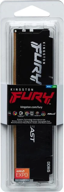 Пам'ять для настільних комп'ютерів Kingston FURY 16 GB DDR5 6400 MHz Beast EXPO (KF564C32BBE-16) - Фото 6 Пам'ять для настільних комп'ютерів Kingston FURY 16 GB DDR5 6400 MHz Beast EXPO (KF564C32BBE-16) - зображення 6