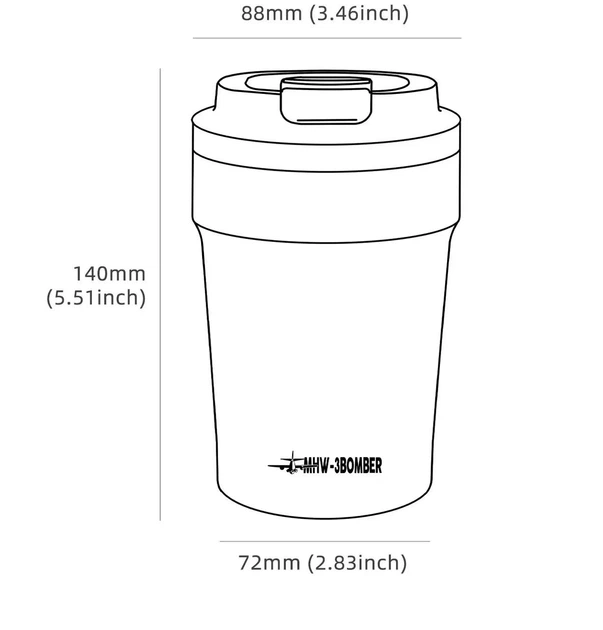 Термокружка MHW-3BOMBER Vacuum Coffee Mugs 360 мл Черная - Фото 6 Термокружка MHW-3BOMBER Vacuum Coffee Mugs 360 мл Черная - изображение 6