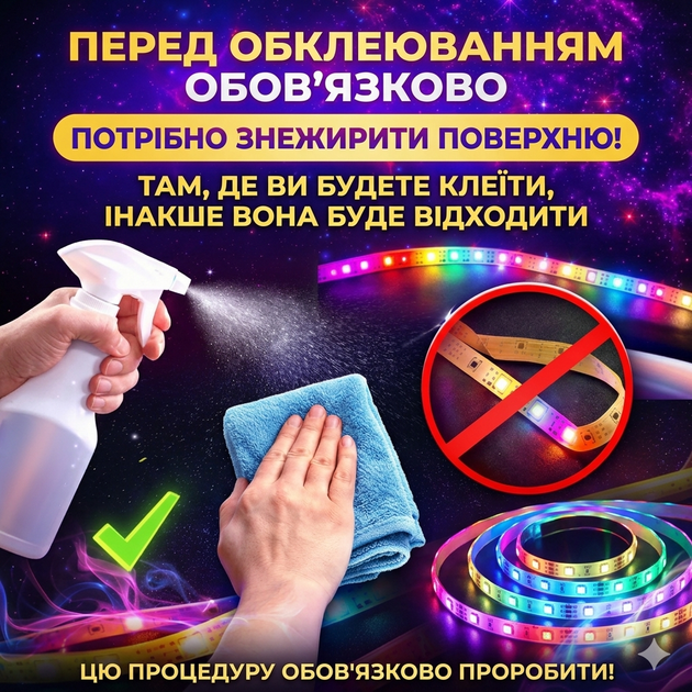 Светодиодная лента RGB 5050 12 В 5 метров, 60 диодов/м с пультом и блоком питания, комплект для подсветки - изображение 6