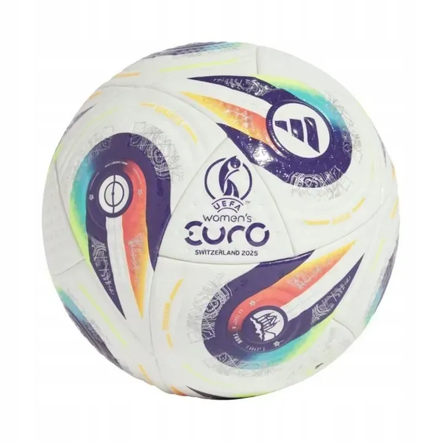 Футбольний м'яч Adidas UEFA Women's EURO 2025 розмір 5, біло-фіолетовий - зображення 5