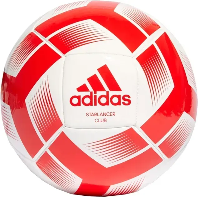Футбольний м'яч Adidas Starlancer Club розмір 5, біло-червоний - Фото 1 Футбольний м'яч Adidas Starlancer Club розмір 5, біло-червоний - зображення 1