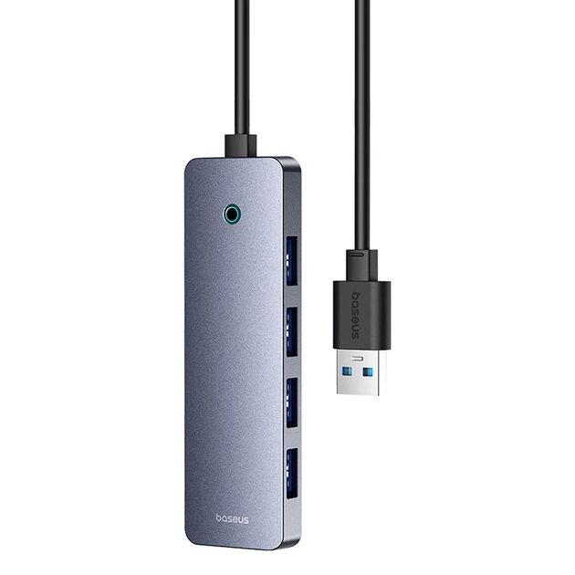 USB-хаб Baseus UltraJoy Series 4-Port HUB Lite 50cm Space Grey (USBA to USB3.0*4+Type-C5V) - Фото 5 USB-хаб Baseus UltraJoy Series 4-Port HUB Lite 50cm Space Grey (USBA to USB3.0*4+Type-C5V) - зображення 5