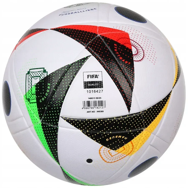 Футбольний м'яч Adidas Fussballliebe Euro 2024 League Box розмір 5, біло-чорний - Фото 8 Футбольний м'яч Adidas Fussballliebe Euro 2024 League Box розмір 5, біло-чорний - изображение 8