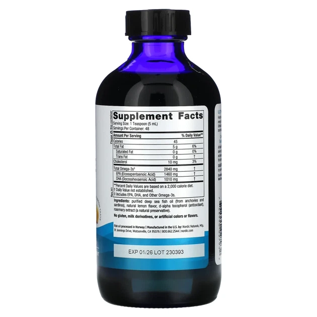 Омега Nordic Naturals (Ultimate Omega) 237 мл зі смаком лимона (NOR-02793) - зображення 2