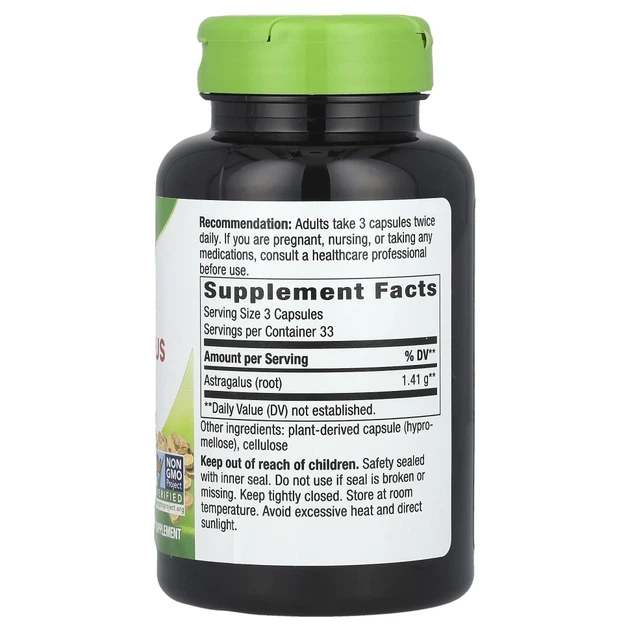 Корень Астрагала Nature's Way (Astragalus Root) 470 мг 100 капсул (NWY-10180) - изображение 2