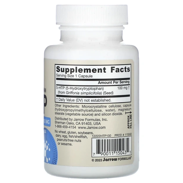 5-гідрокси L-триптофан Jarrow Formulas (5-НТР) 100 мг 60 капсул (JRW-15043) - изображение 2