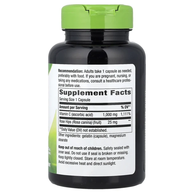 Вітамін C з екстрасильним шиповником Nature's Way (Vitamin C with rose hips) 1000 мг 100 капсул (NWY-40312) - зображення 2
