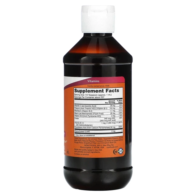 Рідкий вітамін B12 NOW Foods (Liquid B-12) 237 мл (NOW-00465) - изображение 2