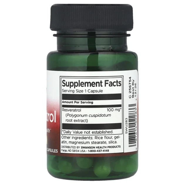 Ресвератрол Swanson (Resveratrol) 100 мг 30 капсул (SWV-02283) - зображення 2