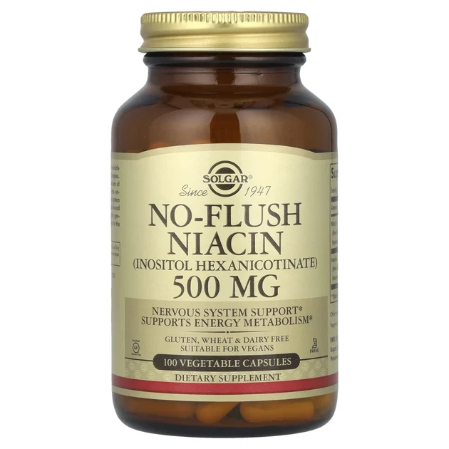 Ніацин Solgar (No-Flush Niacin) 100 капсул (SOL-01911) - Фото 1 Ніацин Solgar (No-Flush Niacin) 100 капсул (SOL-01911) - зображення 1