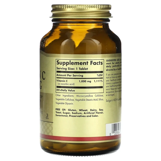 Вітамін С Solgar (Vitamin C) 1000 мг 90 таблеток (SOL-03275) - Фото 2 Вітамін С Solgar (Vitamin C) 1000 мг 90 таблеток (SOL-03275) - изображение 2