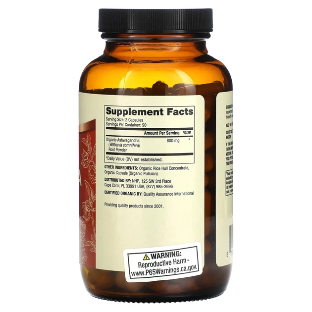 Органічна ашваганда Dr. Mercola (Organic Ashwagandha) 400 мг 180 капсул (MCL-03307) - зображення 2