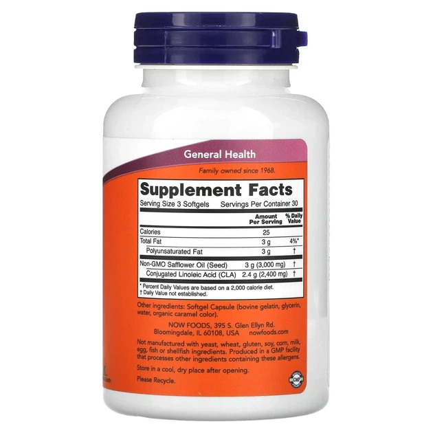 Кон'югована лінолева кислота Now Foods (CLA) 800 мг 90 капсул (NOW-01727) - Фото 2 Кон'югована лінолева кислота Now Foods (CLA) 800 мг 90 капсул (NOW-01727) - изображение 2