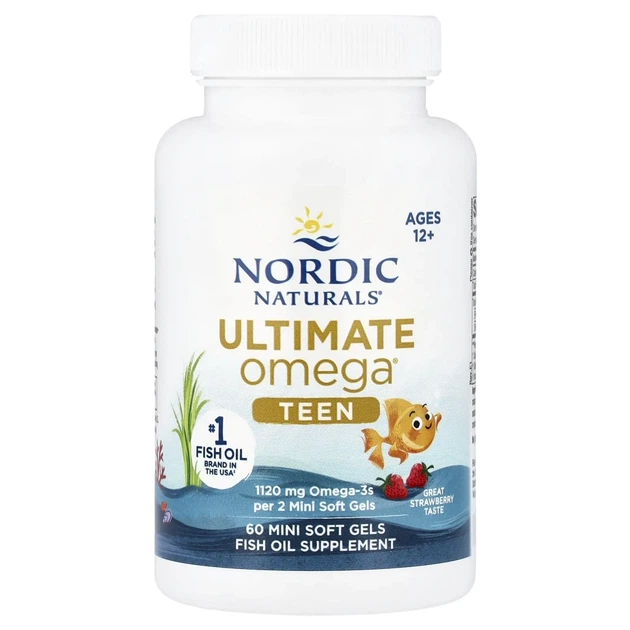 Омега для підлітків Nordic Naturals (Ultimate Omega 2x TEEN) 60 капсул зі смаком полуниці (NOR-06110) - изображение 3
