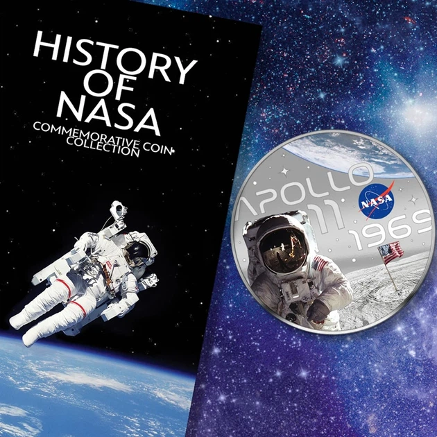Півдолара, Самоа, 2023 – “Аполлон-11” - Офіційна історія NASA. Монета вкрита сріблом 999 проби. Законний платіжний засіб (50076) - изображение 4