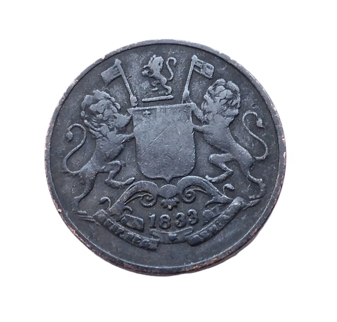 Мідна монета номіналом 1/4 Anna 1833 року - изображение 4