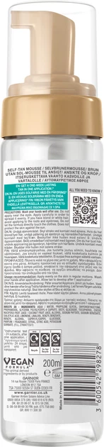 Мусс-автозагар для лица и тела Garnier Ambre Solaire Natural Bronzer Self-Tan Mousse С кокосовой водой 200 мл (3600542298278) - Фото 2 Мусс-автозагар для лица и тела Garnier Ambre Solaire Natural Bronzer Self-Tan Mousse С кокосовой водой 200 мл (3600542298278) - изображение 2