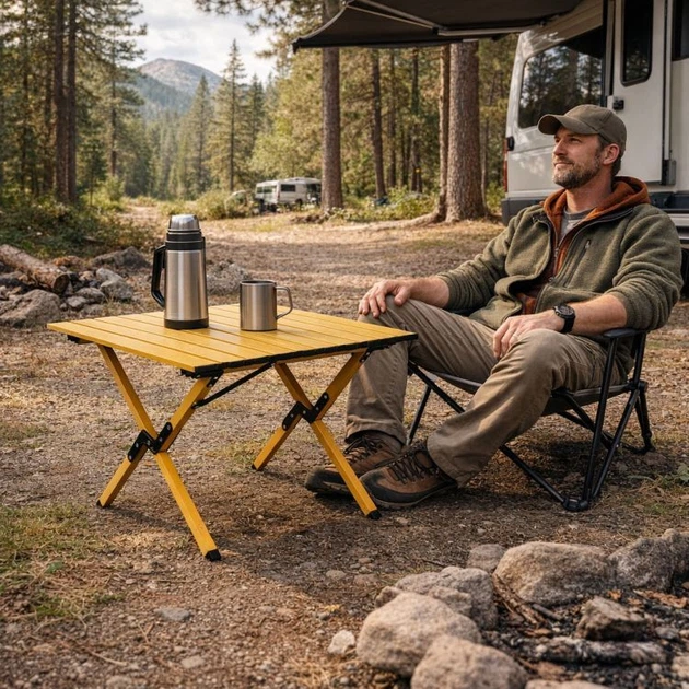 Складний стіл для кемпінгу ModernHome by Multistore XLP130-12-2 60 x 60 см - зображення 6