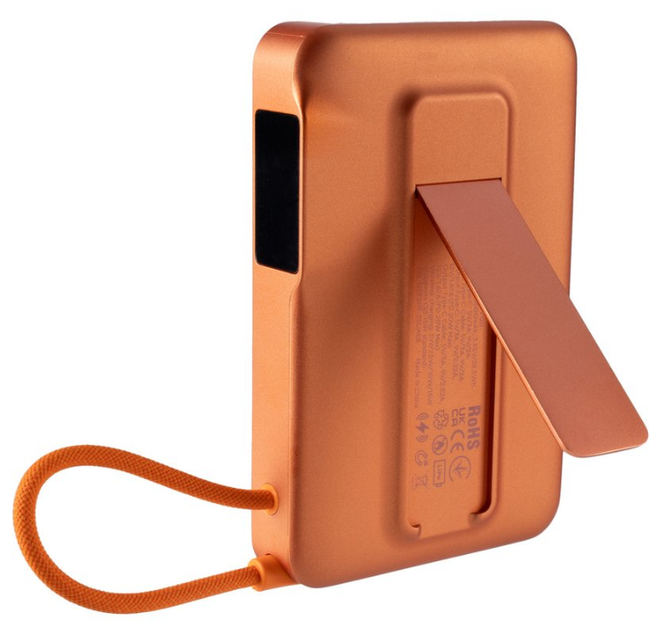 Дополнительная батарея с беспроводной зарядкой Gelius Fluxen GP-PBW120 Magnetic Wireless Charge Qi2 15W 10000mAh Orange - изображение 3