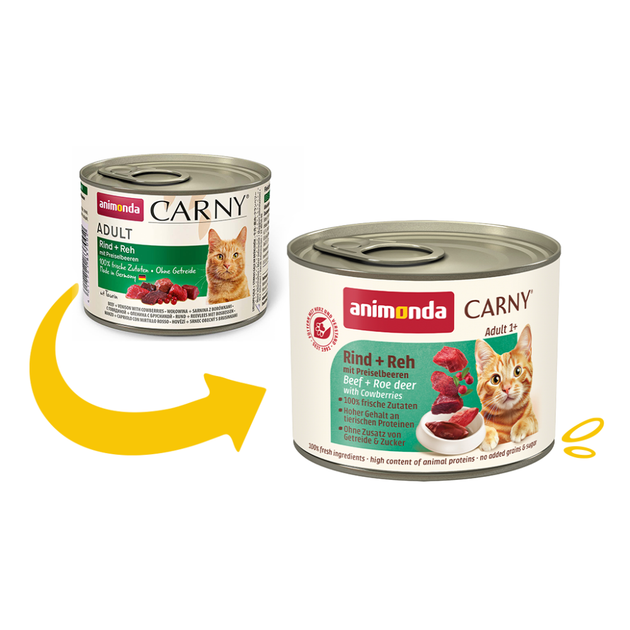Влажный корм для кошек Carny Adult с говядиной олениной и брусникой 200 г (MLZ9255) - Фото 2 Влажный корм для кошек Carny Adult с говядиной олениной и брусникой 200 г (MLZ9255) - изображение 2