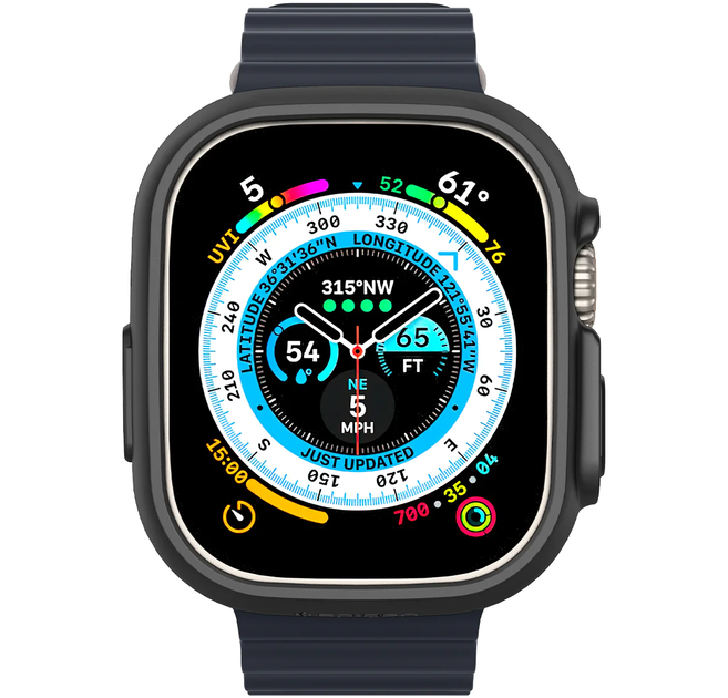 Чохол-накладка Spigen для Apple Watch Ultra (49mm), Thin Fit, Black - Фото 1 Чохол-накладка Spigen для Apple Watch Ultra (49mm), Thin Fit, Black - зображення 1
