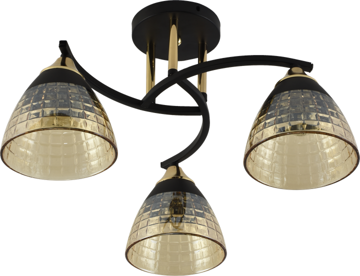 Декоративная люстра INTEREES IS XA1384B-3 BK+GOLD CHROME - изображение 2