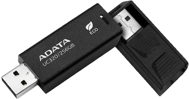 Флеш пам'ять USB Adata UC320 256GB USB3.2 Black (UC320-256G-RBK/BK) - зображення 2