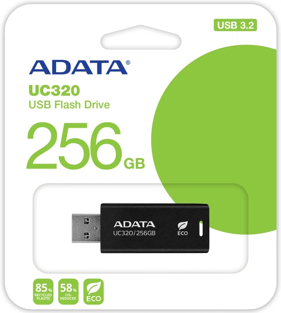 Флеш пам'ять USB Adata UC320 256GB USB3.2 Black (UC320-256G-RBK/BK) - зображення 3