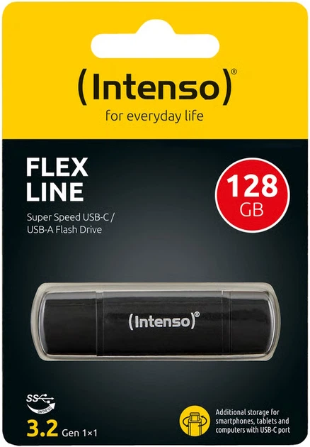 Флеш пам'ять USB Intenso Flex Line 128GB USB3.2 Black (3544491) - зображення 3