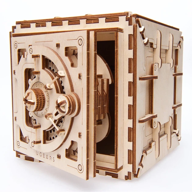 Деревянный механический конструктор Ugears 3D пазл Сейф, 179 деталей (70011) - Фото 3 Деревянный механический конструктор Ugears 3D пазл Сейф, 179 деталей (70011) - изображение 3