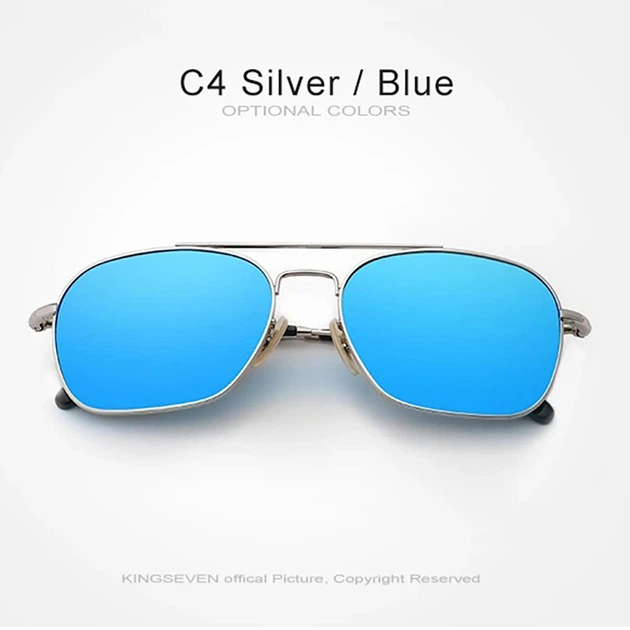 Мужские поляризационные солнцезащитные очки KINGSEVEN 7117 Silver Blue - изображение 2