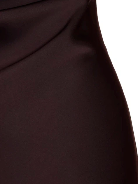 Жіноча довга шовкова сукня з коротким рукавом LadyLike 44 Коричневий (ladlk2243530084388) - зображення 5