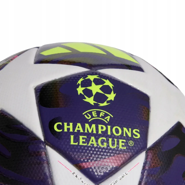 Футбольний м'яч Adidas UCL League Junior 2026 Budapest розмір 5, біло-фіолетовий - зображення 2