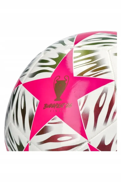 Футбольний м'яч Adidas UCL Club 25/26 Budapest розмір 5, біло-рожевий - изображение 4