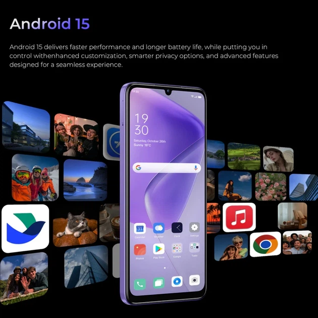 Смартфони та мобільні телефони Oukitel Смартфон Oukitel C6 5G 6.8 HD+ 12GB/512GB Dimensity 6300 5150mAh 50+5Мп Purple (C6_5G_12_512_PL) Фіолетовий - изображение 8