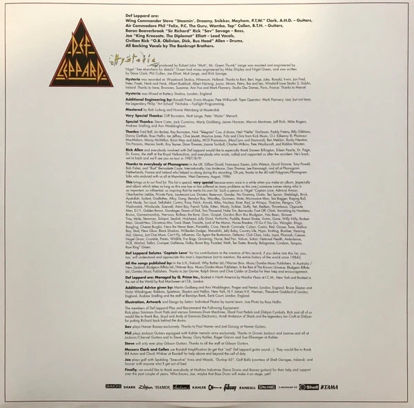 Вінілова платівка Def Leppard - Hysteria (Vinyl, LP, Album, Reissue, Remastered) - Фото 5 Вінілова платівка Def Leppard - Hysteria (Vinyl, LP, Album, Reissue, Remastered) - зображення 5