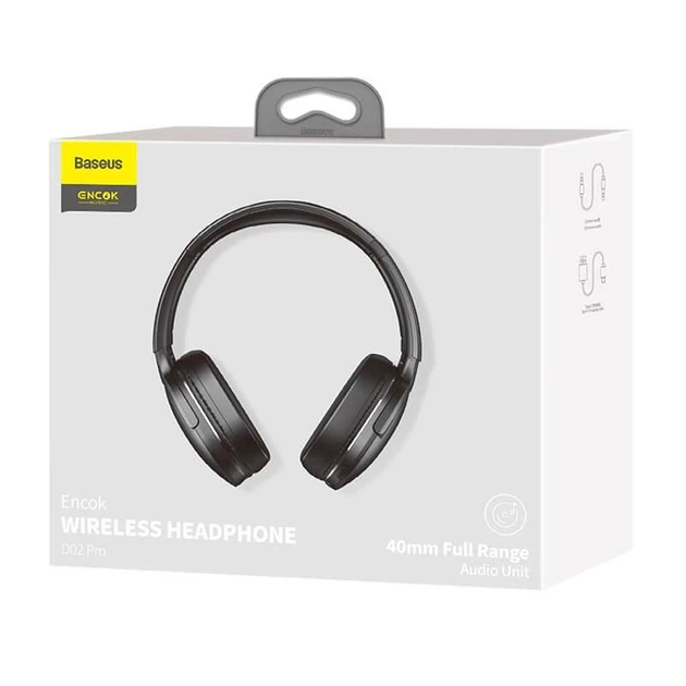 Бездротові Bluetooth навушники з мікрофоном BASEUS Encok D02 Pro Wireless headphone (BT5.0, AUX). Black - Фото 8 Бездротові Bluetooth навушники з мікрофоном BASEUS Encok D02 Pro Wireless headphone (BT5.0, AUX). Black - зображення 8