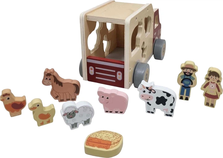Zabawka Playwood drewniany sorter-samochód ze zwierzętami 10 elementów 2490413 (4894060608957) - Zdjęcie 6 Zabawka Playwood drewniany sorter-samochód ze zwierzętami 10 elementów 2490413 (4894060608957) - obraz 6