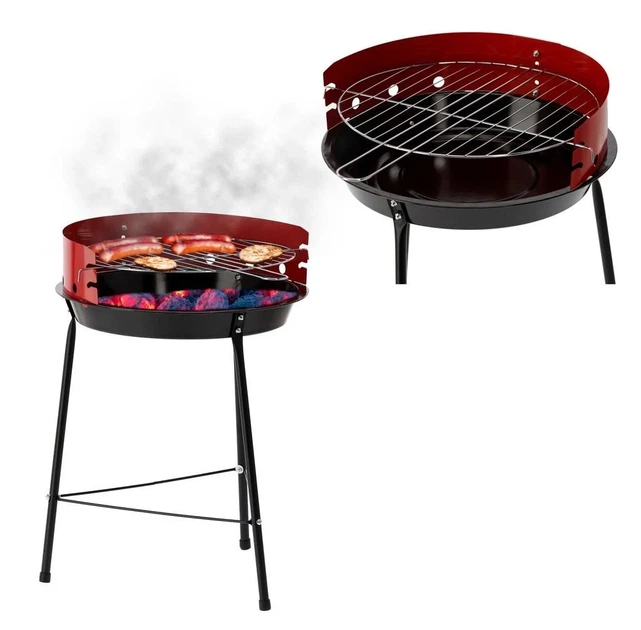 Круглий гриль для пікніка Garden Line BBQ5276 41x33.5x46.5 см вугільний на ніжках з решіткою для барбекю переносний для дачі саду кемпінгу туристичний мангал для приготування м’яса овочів - Фото 1 Круглий гриль для пікніка Garden Line BBQ5276 41x33.5x46.5 см вугільний на ніжках з решіткою для барбекю переносний для дачі саду кемпінгу туристичний мангал для приготування м’яса овочів - зображення 1